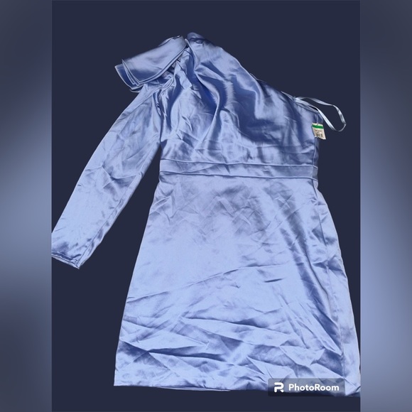 IEENA For Mac Duggal One Shoulder Cocktail Dress Periwinkle Size 8 NWT - Picture 2 of 4